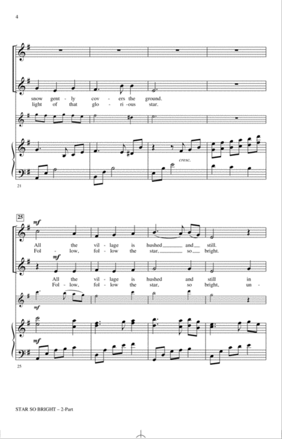 Star So Bright (A Song For Winter Or Christmas) 2-Part scores gallery preview page 3