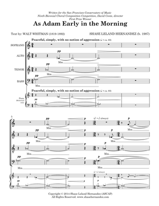 Book cover for As Adam Early in the Morning