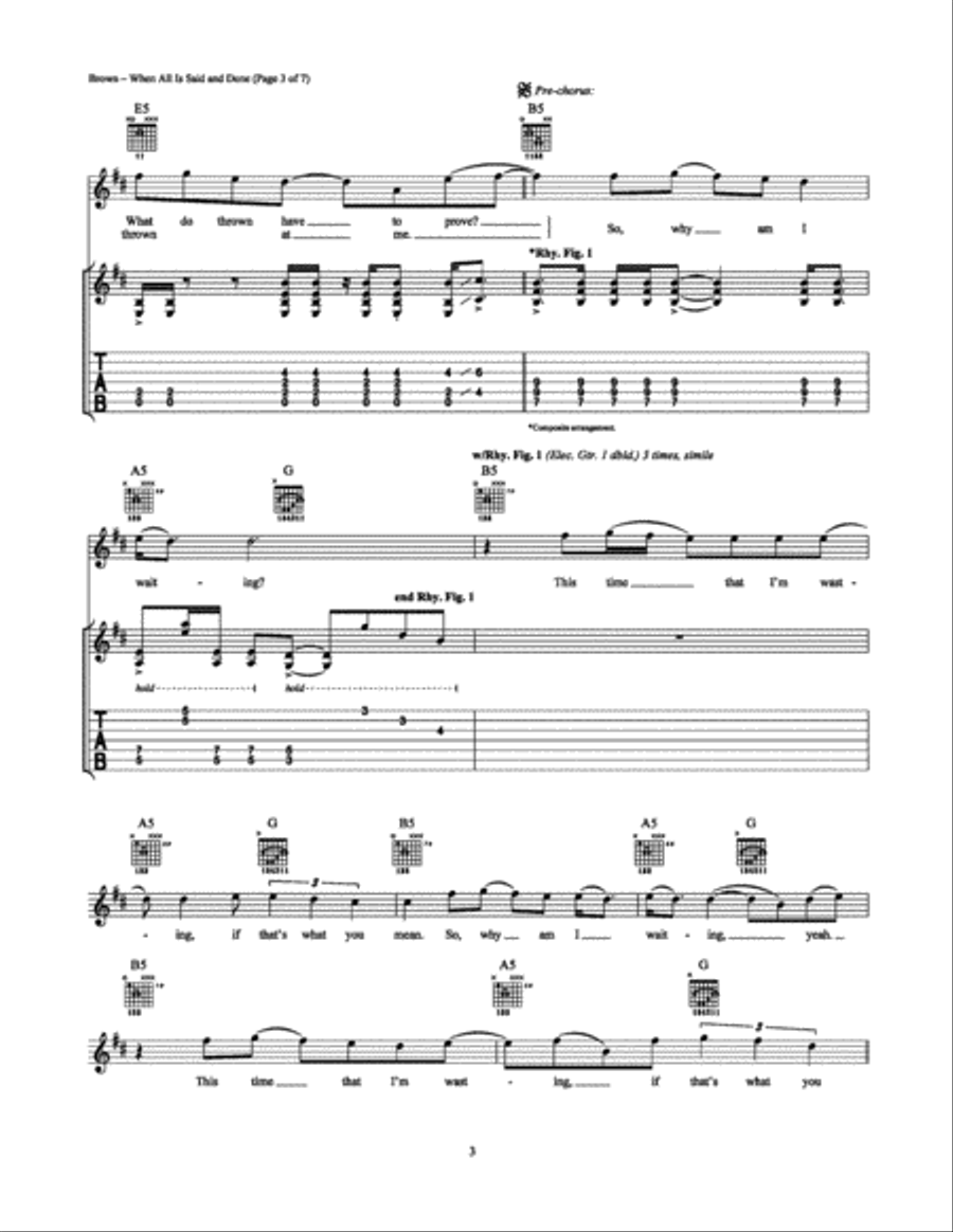 When All Is Said and Done Electric Guitar scores gallery preview page 3