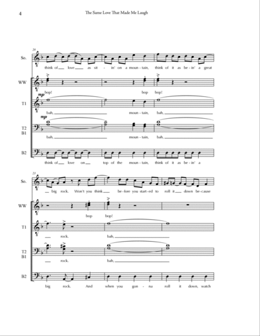 The Same Love That Made Me Laugh TTBB scores gallery preview page 4