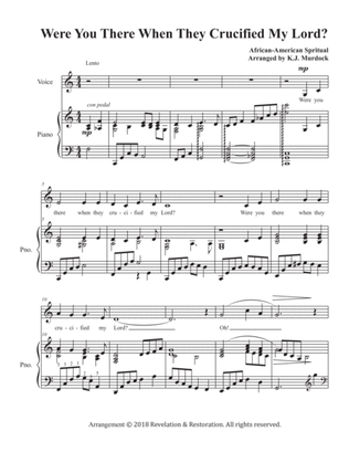 Were You There When They Crucified My Lord? (Alto or mezzo-soprano solo and piano)