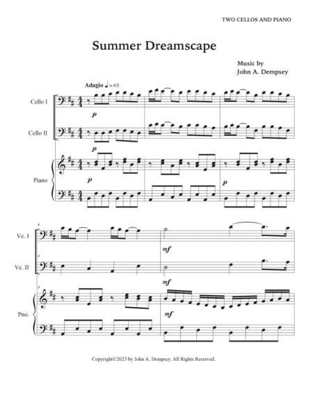 Summer Dreamscape (Trio for Two Cellos and Piano) image number null
