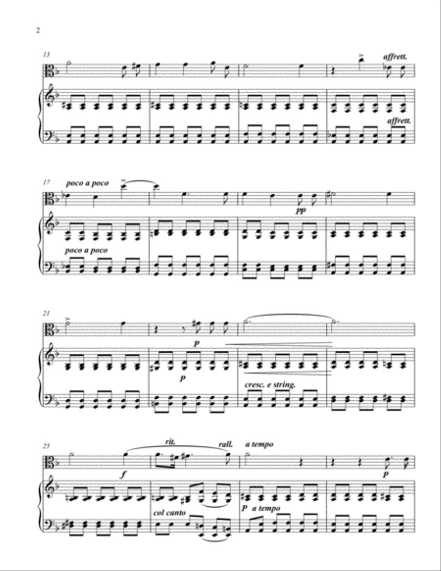 Antonio Caldara - Come raggio di sol (Viola Solo) String Duet scores gallery preview page 2