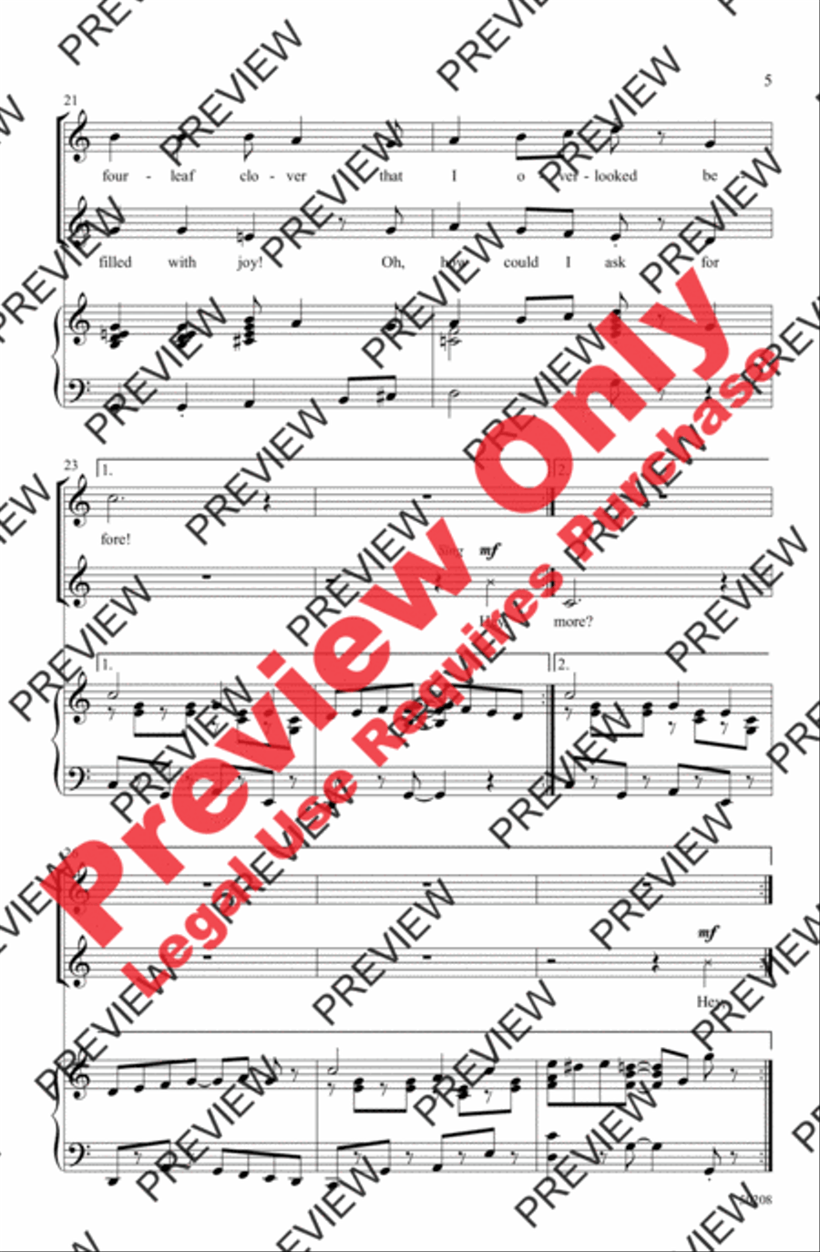 Four-Leaf Clover Four-Leaf Clover 2-Part scores gallery preview page 5
