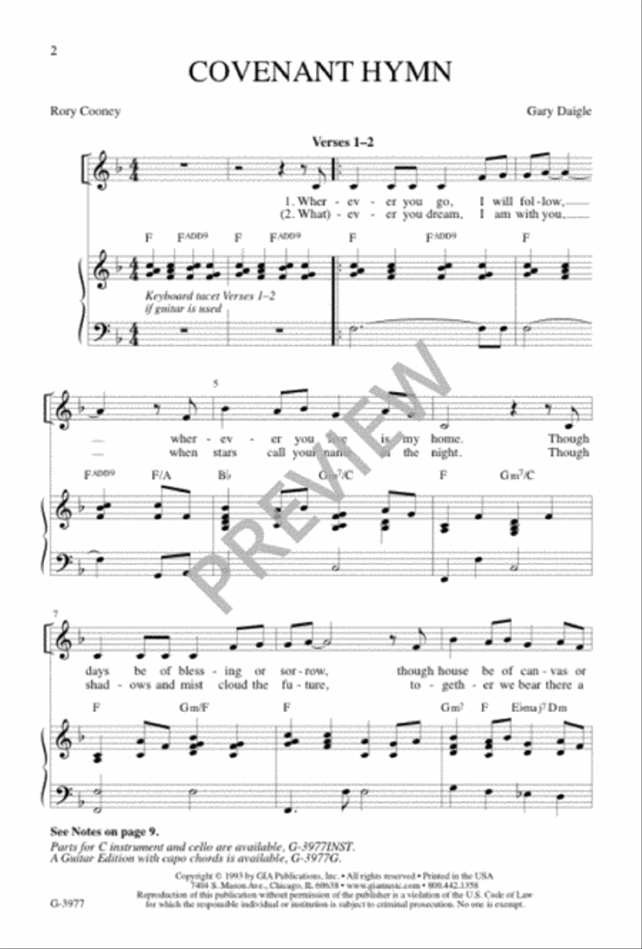 Covenant Hymn Covenant Hymn Unison Choir scores gallery preview page 3