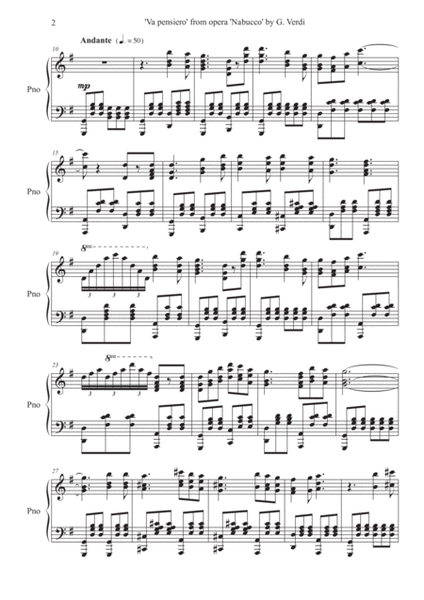 Va Pensiero - Advanced piano arrangement image number null
