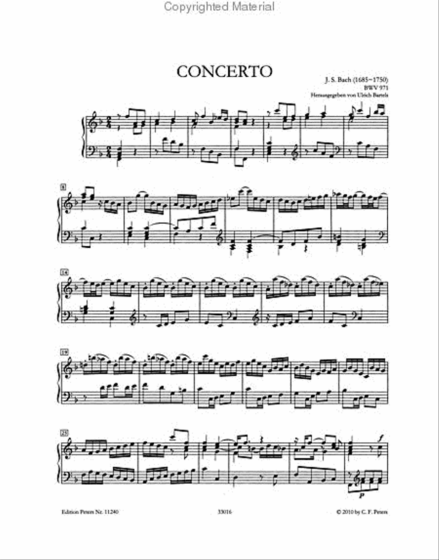 Italian Concerto BWV 971 for Piano Piano Solo scores gallery preview page 2