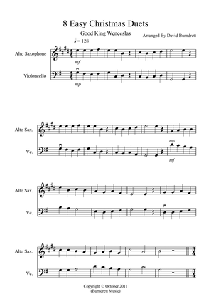 8 Easy Christmas Duets for Alto Saxophone and Cello