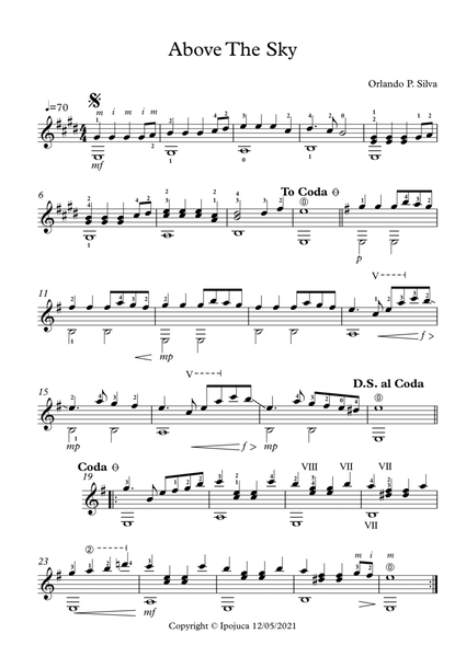 Above The Sky Acoustic Guitar Sheet Music image number null