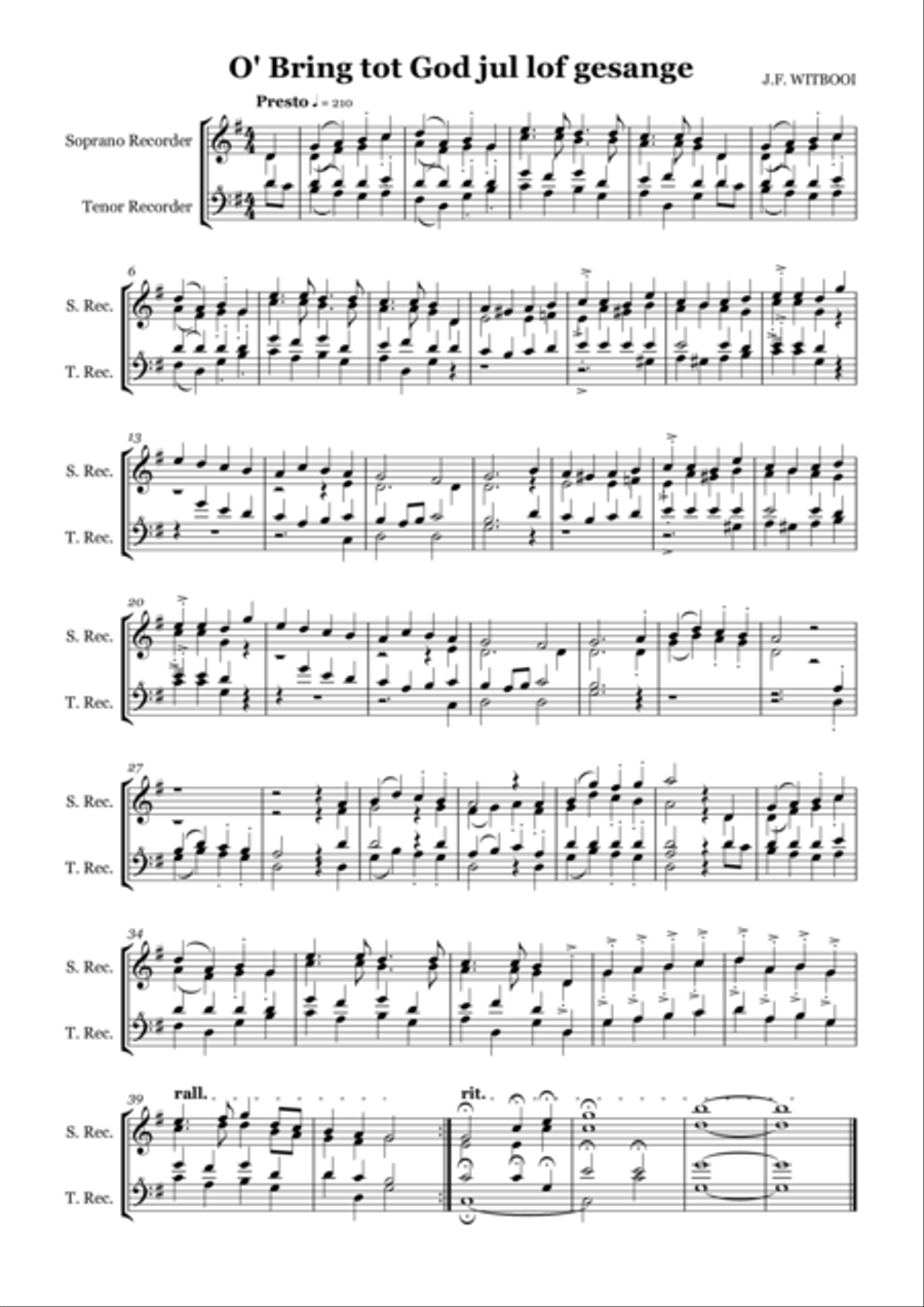 Recorder Quartet Sonata 1 mov IV Allegro Recorder scores gallery preview page 1