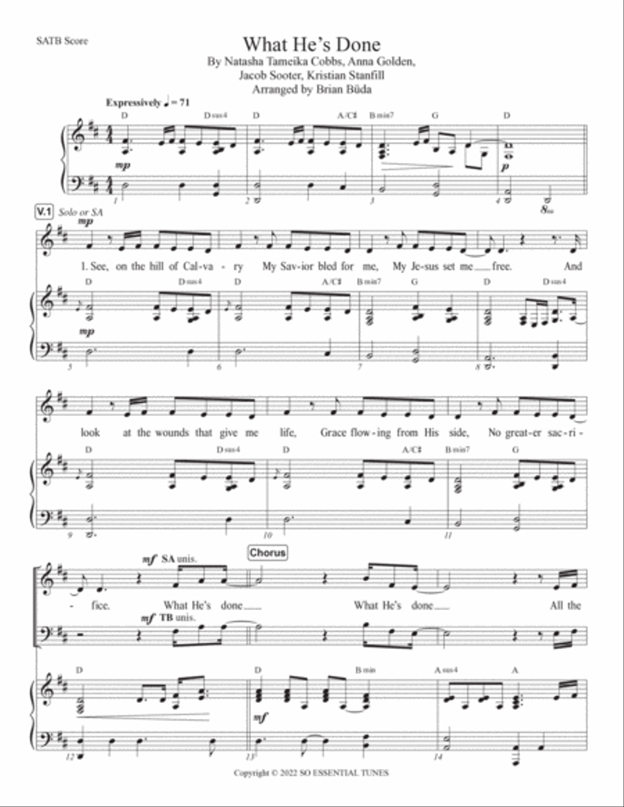 What He's Done 4-Part scores gallery preview page 2