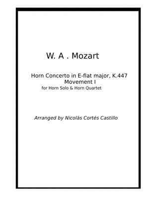 Book cover for Mozart - Horn Concerto No. 3 Movement 1 - Horn Solo & Horn Quartet