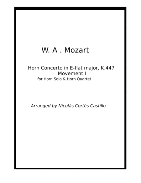 Mozart - Horn Concerto No. 3 Movement 1 - Horn Solo & Horn Quartet image number null
