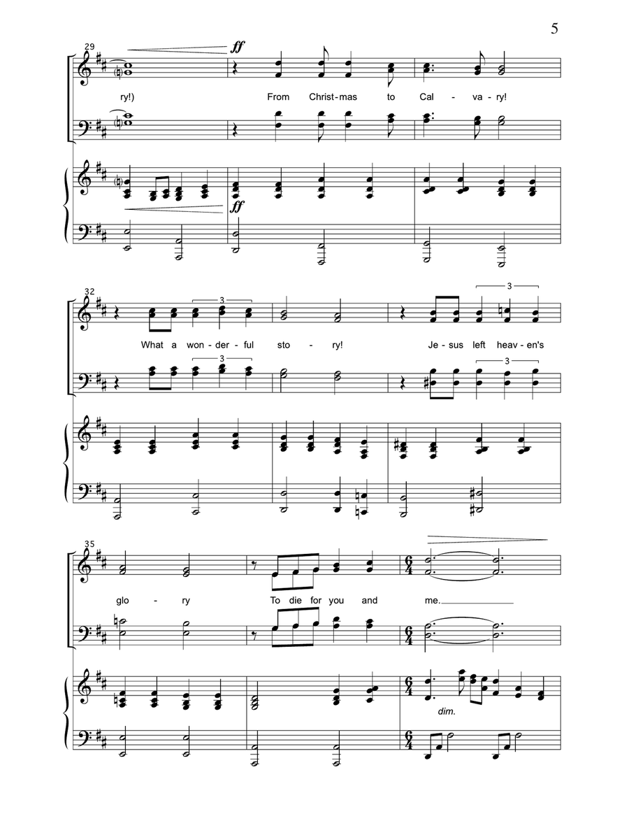 From Christmas To Calvary Octavo 4-Part scores gallery preview page 4