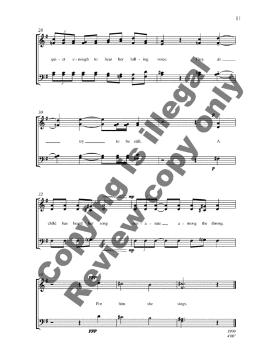 For Him She Sings: Three Domestic Carols 4-Part scores gallery preview page 6