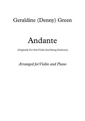 Book cover for Andante For Solo Violin and Strings (Violin and Piano Arrangement)