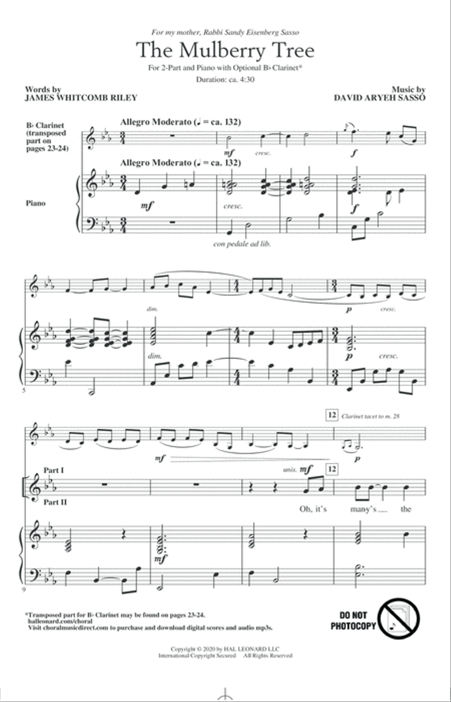 The Mulberry Tree 2-Part scores gallery preview page 1