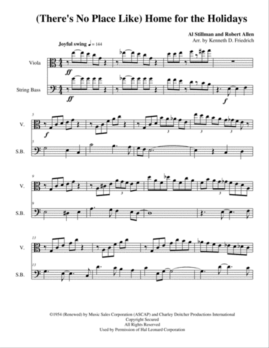 (There's No Place Like) Home For The Holidays String Duet scores gallery preview page 1