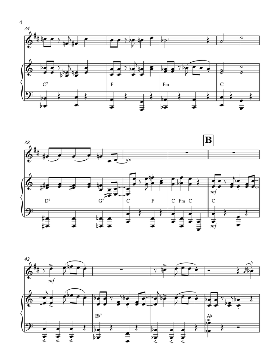 The Flapper's Ball (1920's-style): Bass Clarinet & Piano Small Ensemble scores gallery preview page 4
