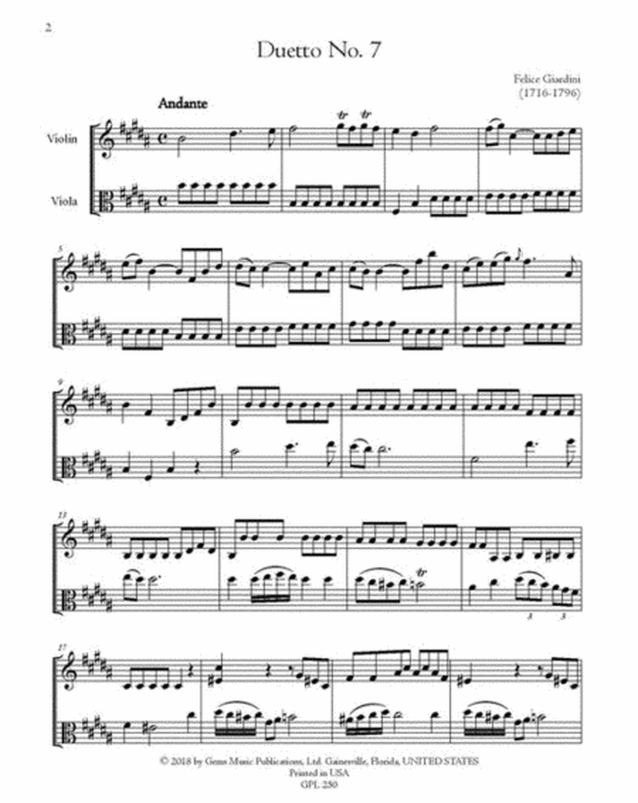 12 Duetti for Violln and Viola