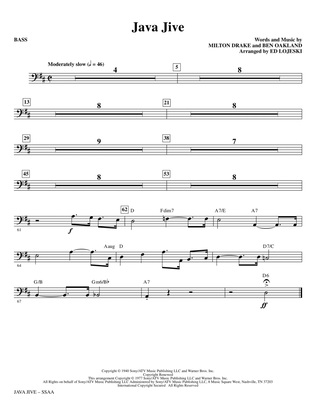 Book cover for Java Jive (SSAA Octavo Accompaniment Parts) - Bass