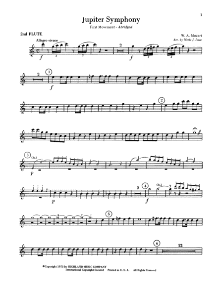 Jupiter Symphony, 1st Movement: 2nd Flute