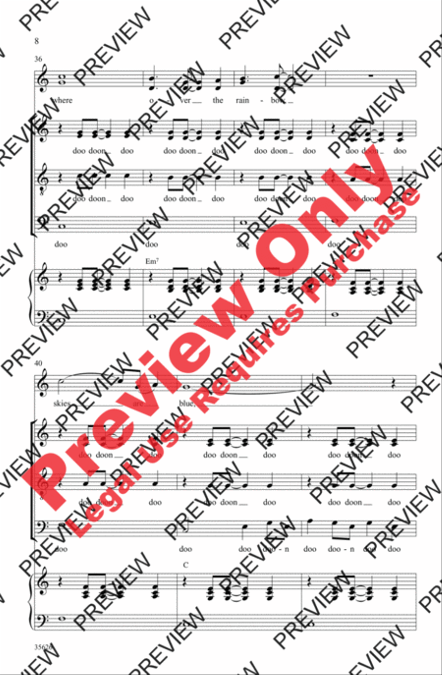 Over the Rainbow 4-Part scores gallery preview page 8