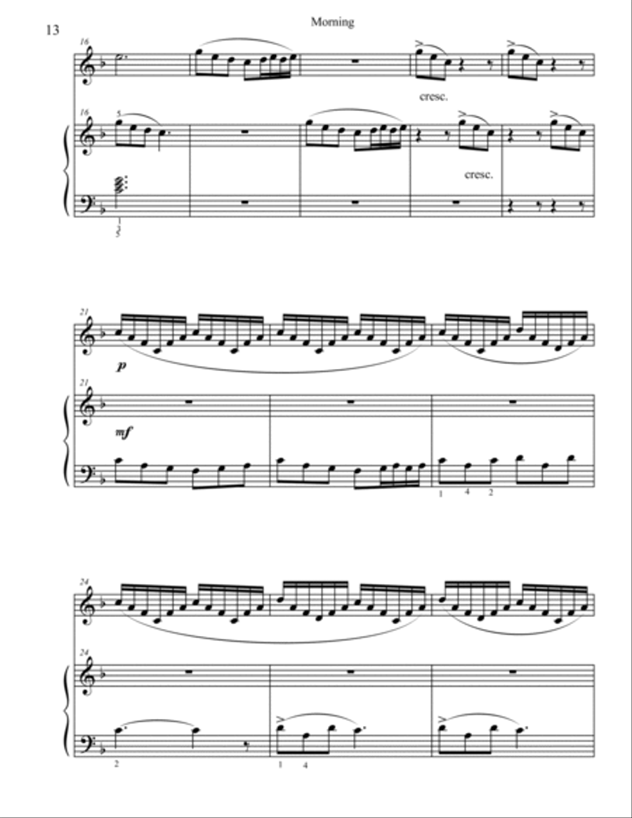 Classical Duets for Violin & Piano: Morning Violin scores gallery preview page 2