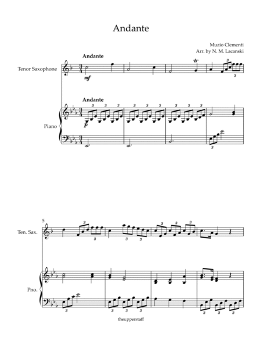 Andante Andante Tenor Saxophone scores gallery preview page 2