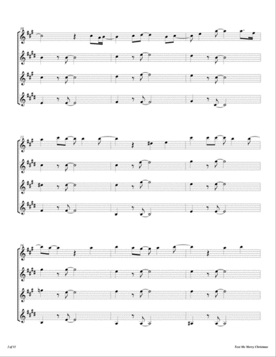 Text Me Merry Christmas Woodwind Quartet scores gallery preview page 3