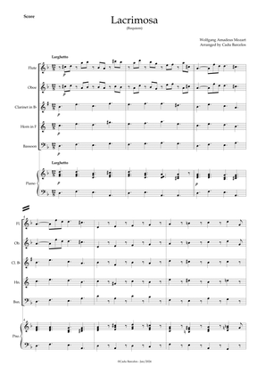Lacrimosa (Woodwind Quintet) Piano