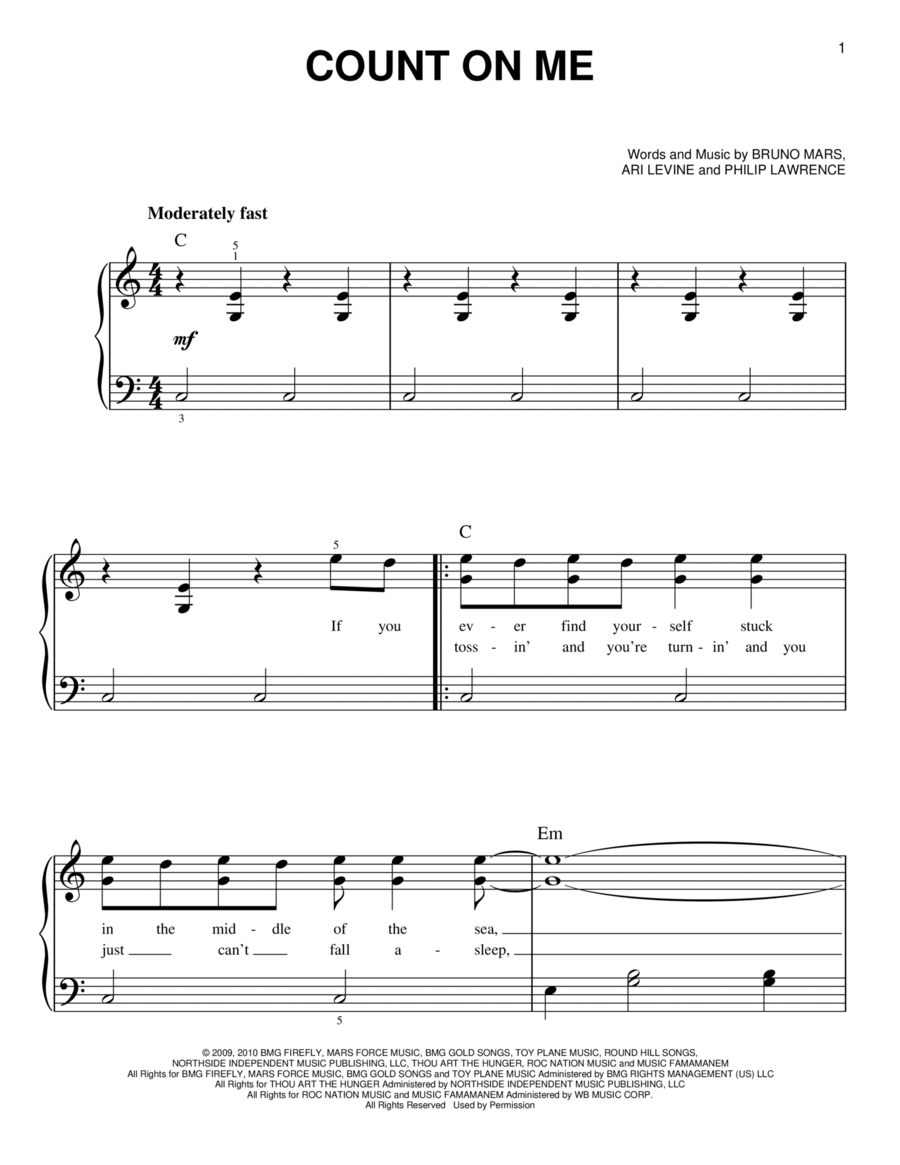 Count On Me Voice scores gallery preview page 1