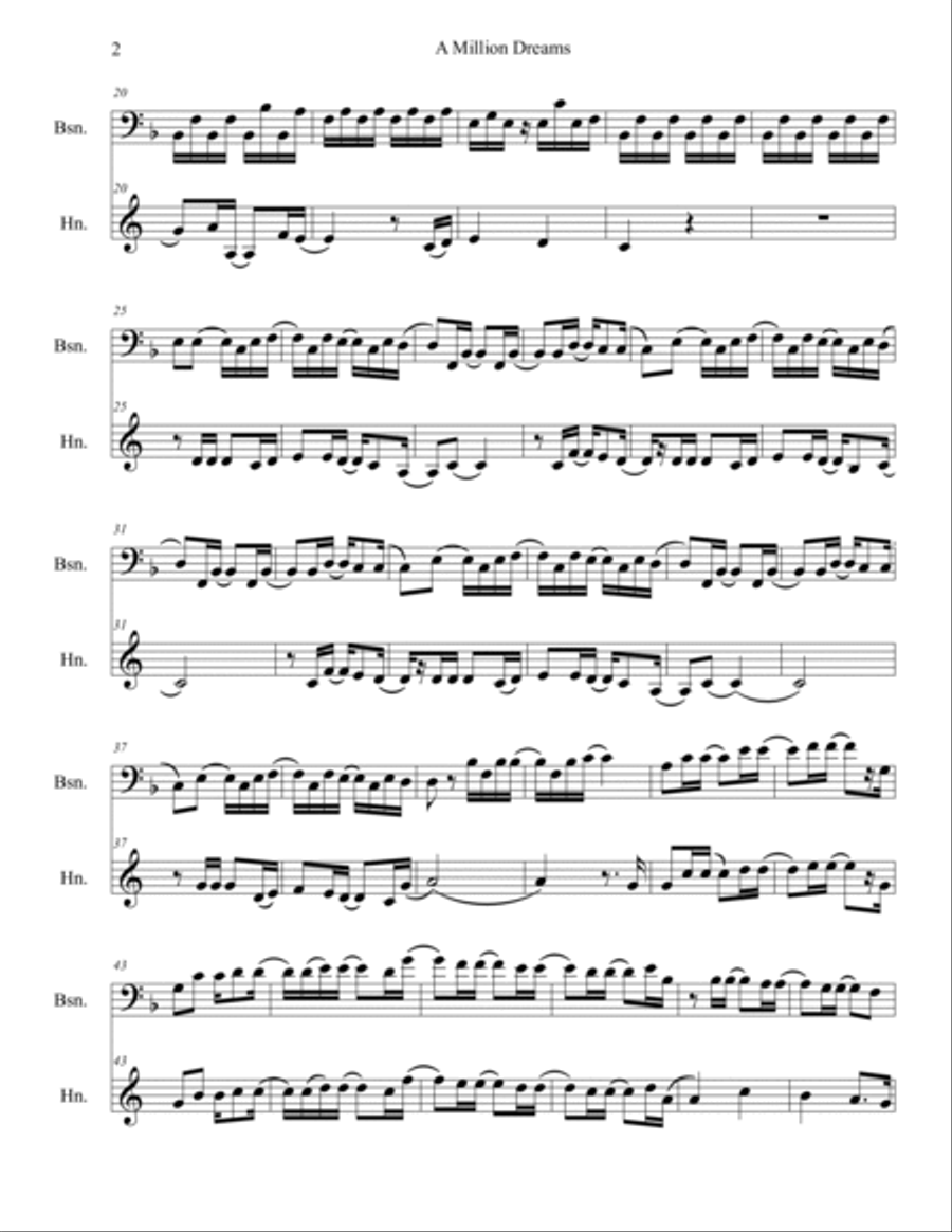 A Million Dreams Woodwind Duet scores gallery preview page 2