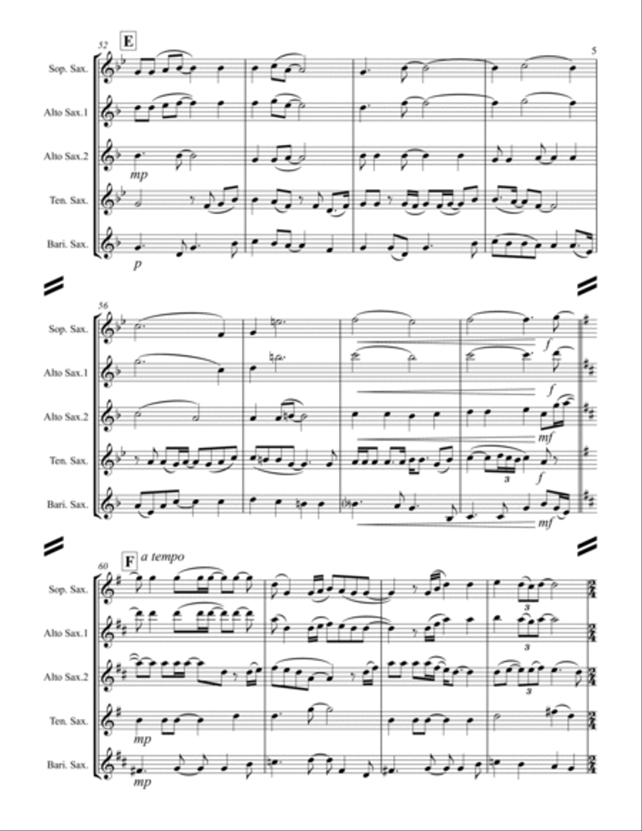 For Good Saxophone Quartet scores gallery preview page 6
