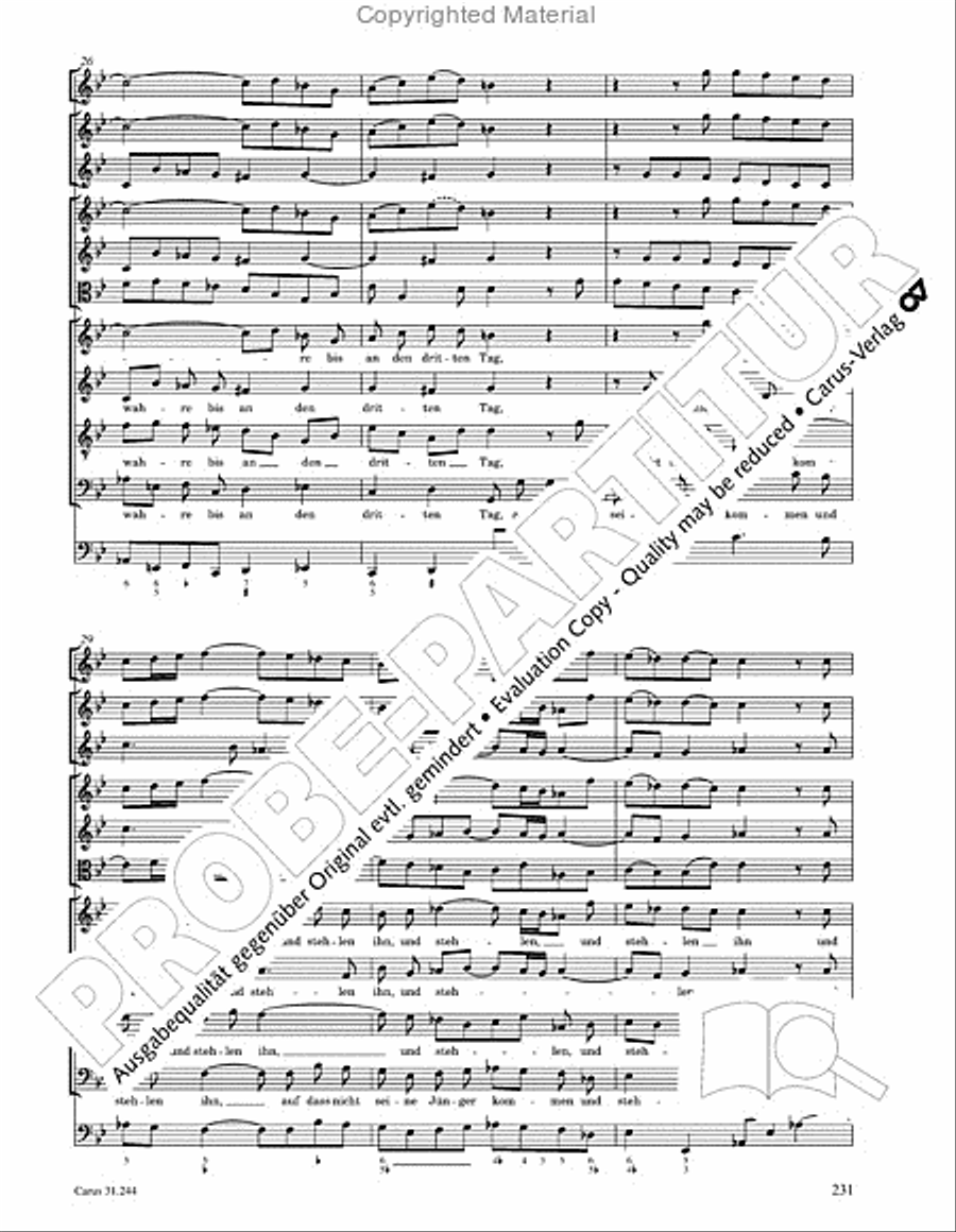 St. Matthew Passion (Matthaus-Passion) 4-Part scores gallery preview page 233
