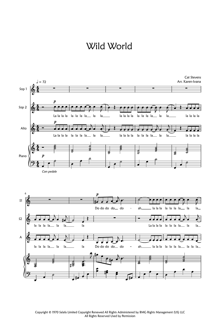 Wild World Wild World SSA scores gallery preview page 1