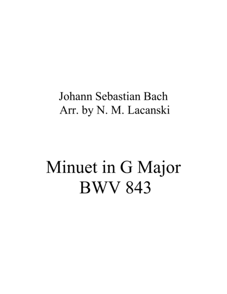 Minuet in G Major BWV 843 image number null