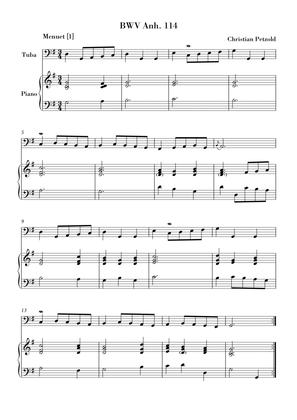 Book cover for Bach - Minuet in G major and G minor (BWV Anh. 114 - 115) for Tuba and Piano