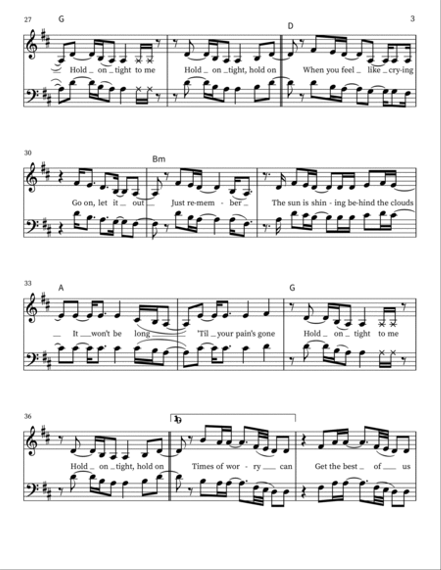 Hold On Tight Hold On Tight 3-Part scores gallery preview page 3