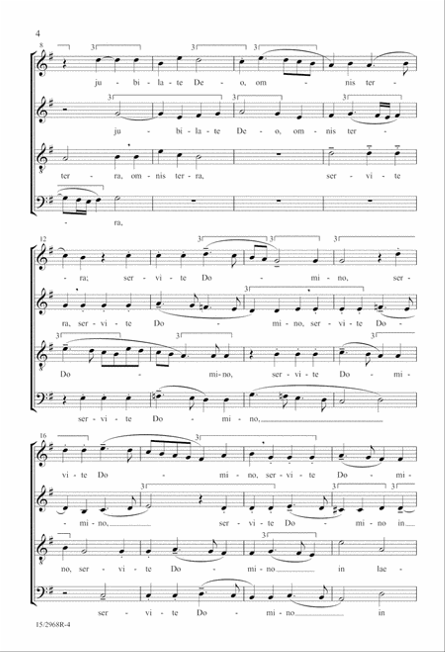 Jubilate Deo 4-Part scores gallery preview page 4