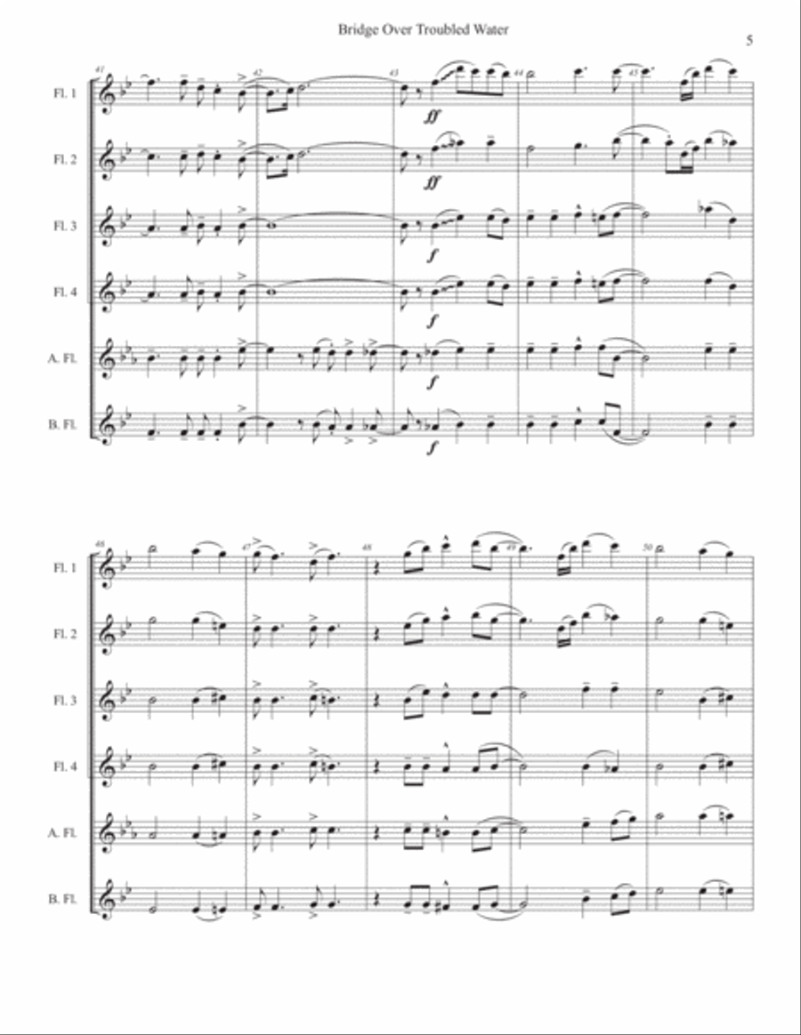 Bridge Over Troubled Water Bridge Over Troubled Water Woodwind Ensemble scores gallery preview page 5