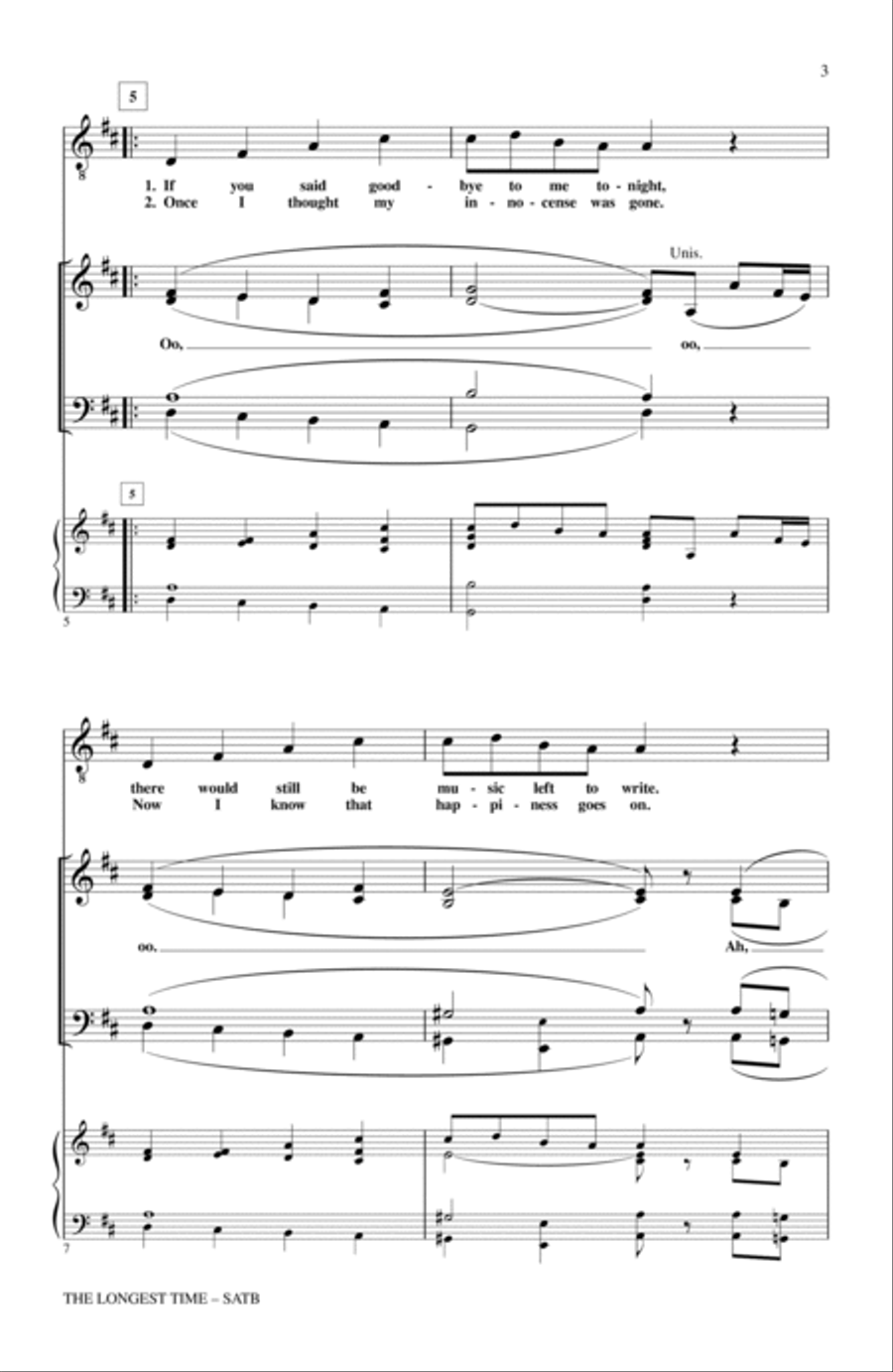 The Longest Time 4-Part scores gallery preview page 2