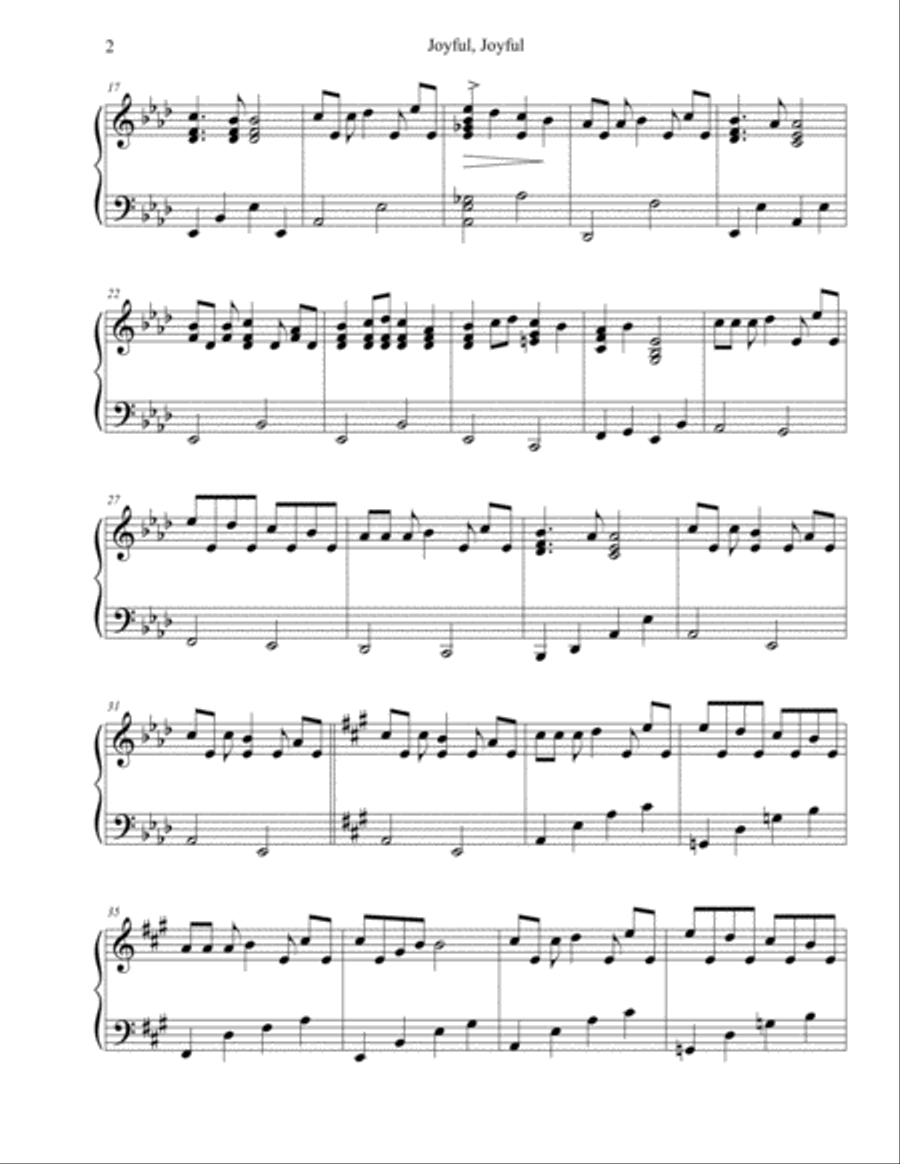 Joyful, Joyful We Adore Thee Piano Solo scores gallery preview page 2