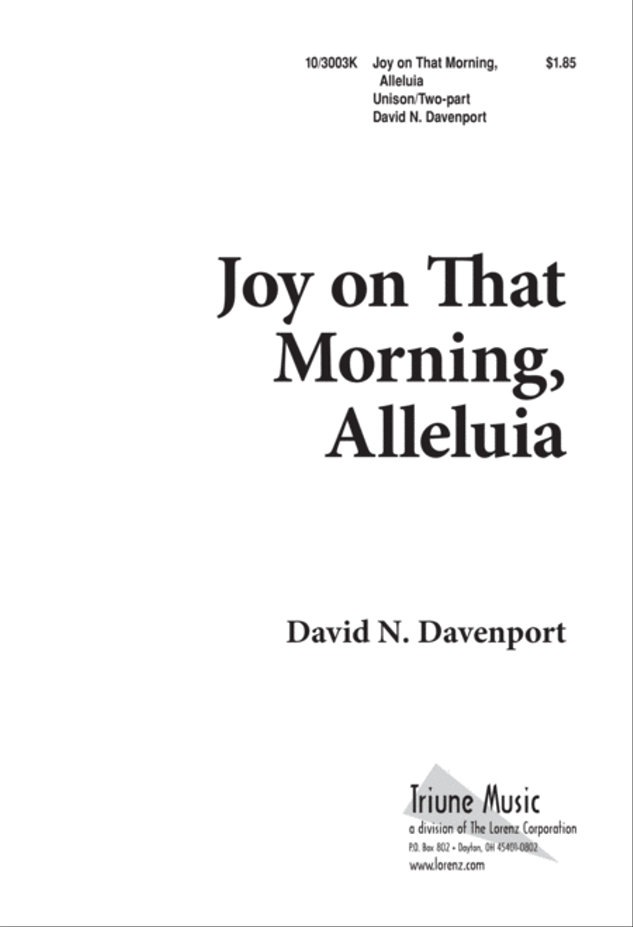 Joy on that Morning, Alleluia Unison Choir scores gallery preview page 1