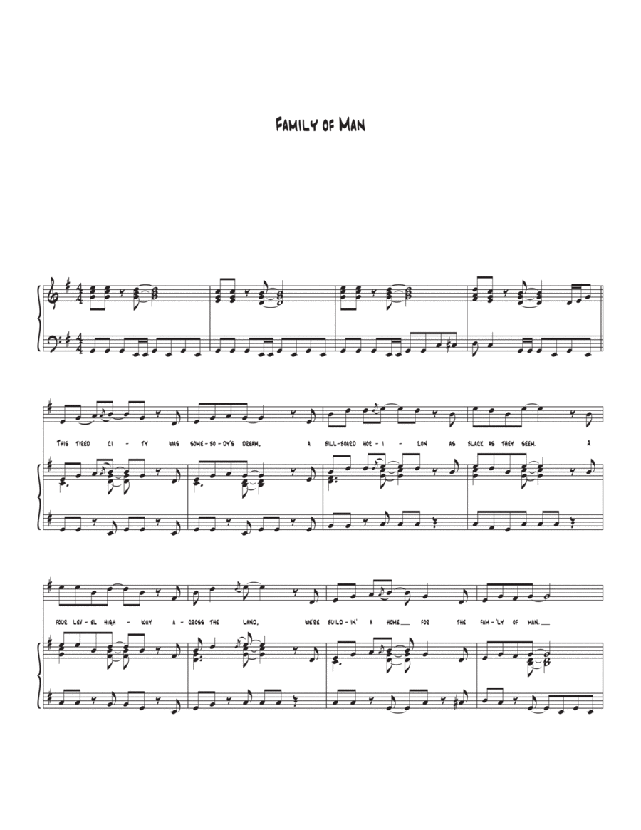 Family Of Man Voice scores gallery preview page 1