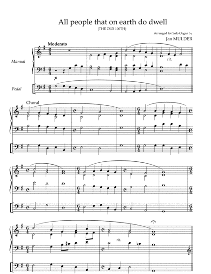 All People That on Earth Do Dwell Organ scores gallery preview page 1