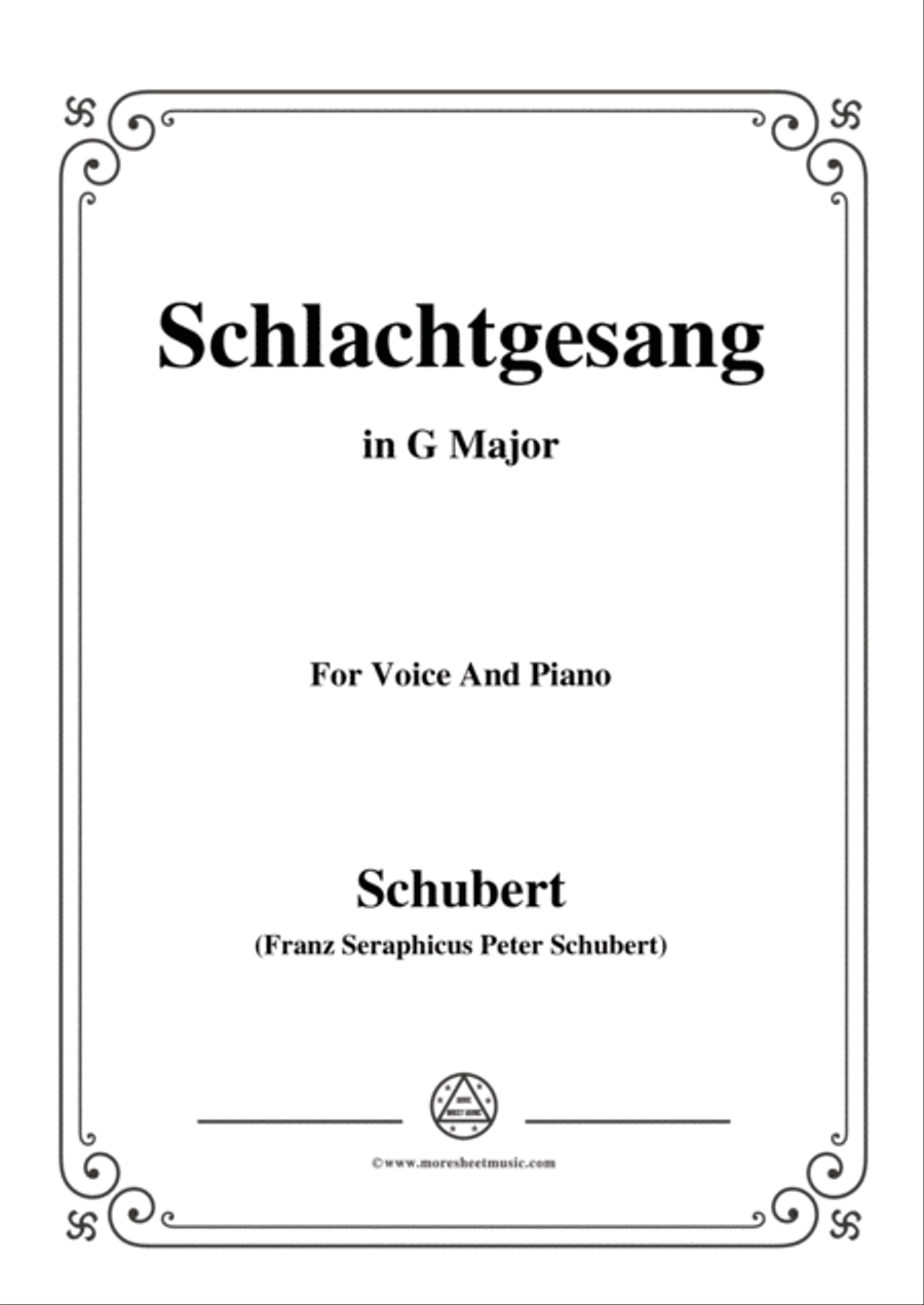 Schubert-Schlachtgesang,in G Major,for Voice&Piano Voice scores gallery preview page 1