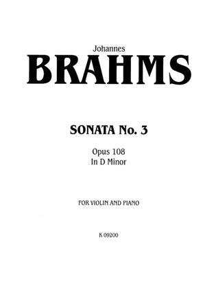 Book cover for Brahms: Sonata in D Minor, Op. 108