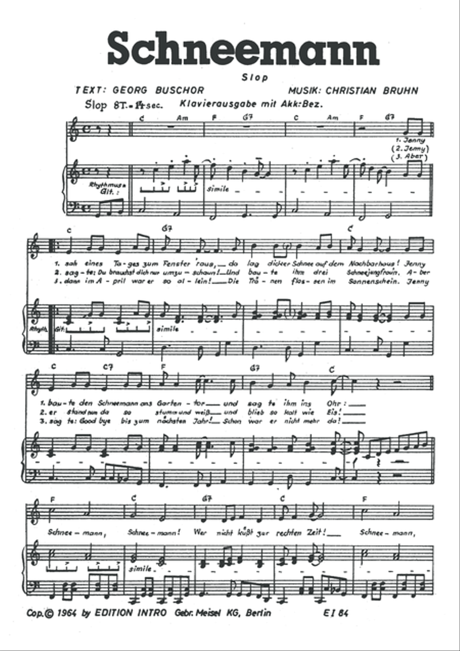 Schneemann Piano, Vocal scores gallery preview page 3