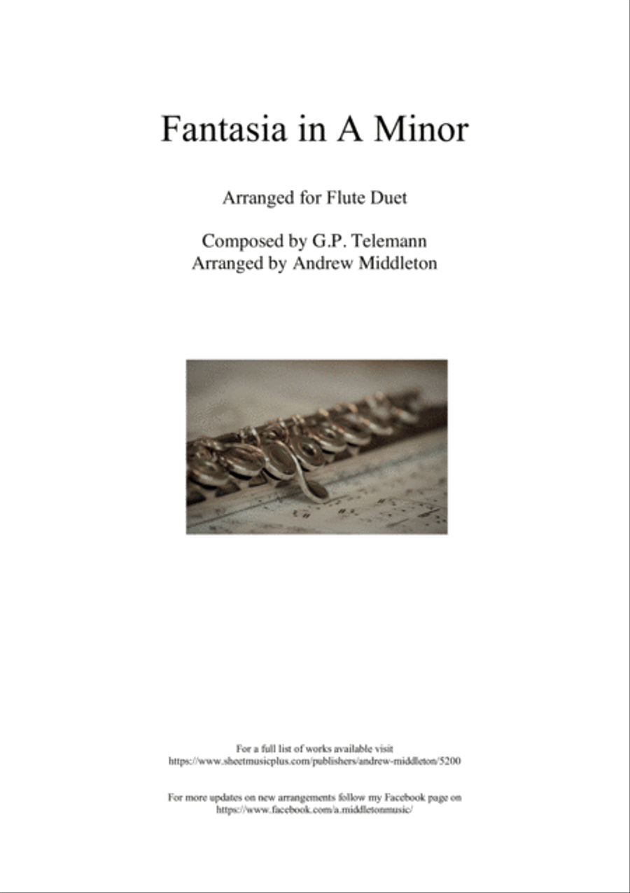 Fantasia in A Minor arranged for Flute Duet Flute Duet scores gallery preview page 1
